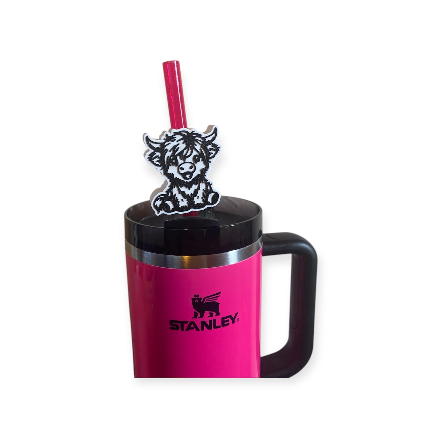 Highland Cow Straw Topper- Stanley