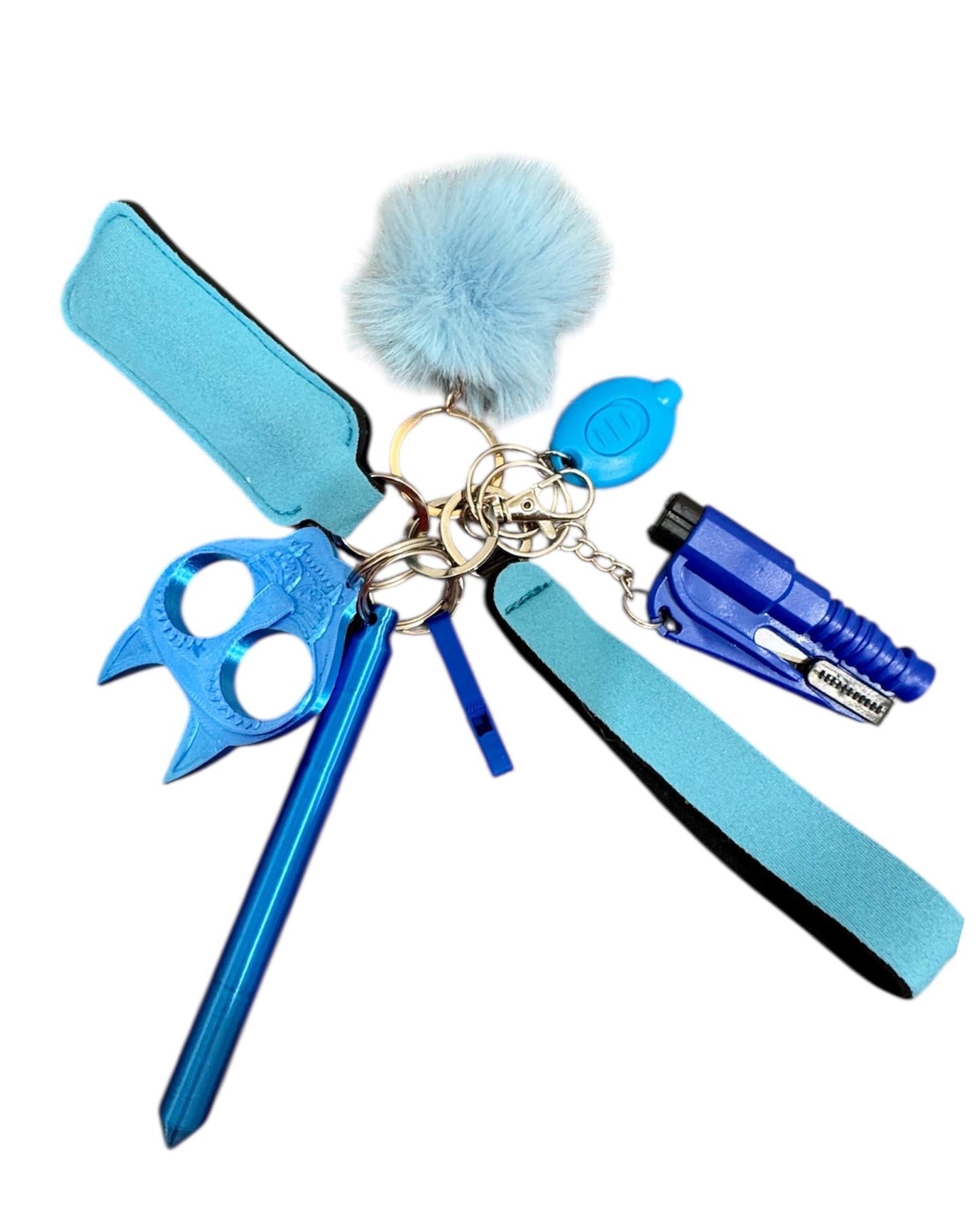 Mixed Blue Safety Keychain