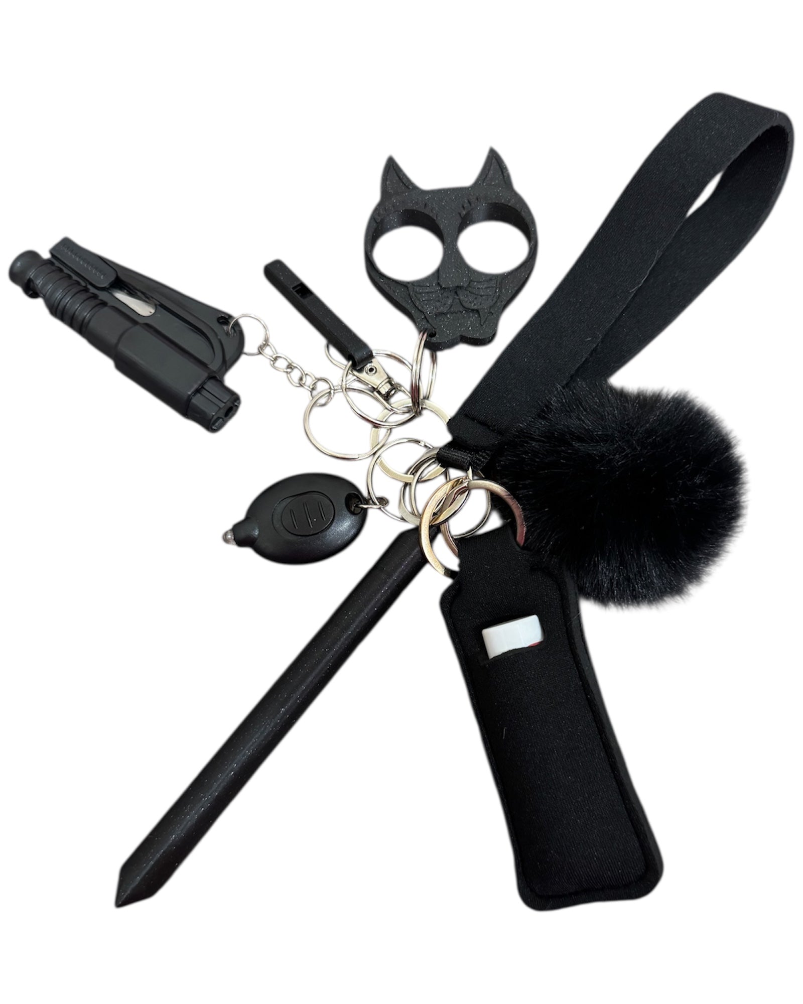 Black Safety Key Chain – Desert Waves 3D