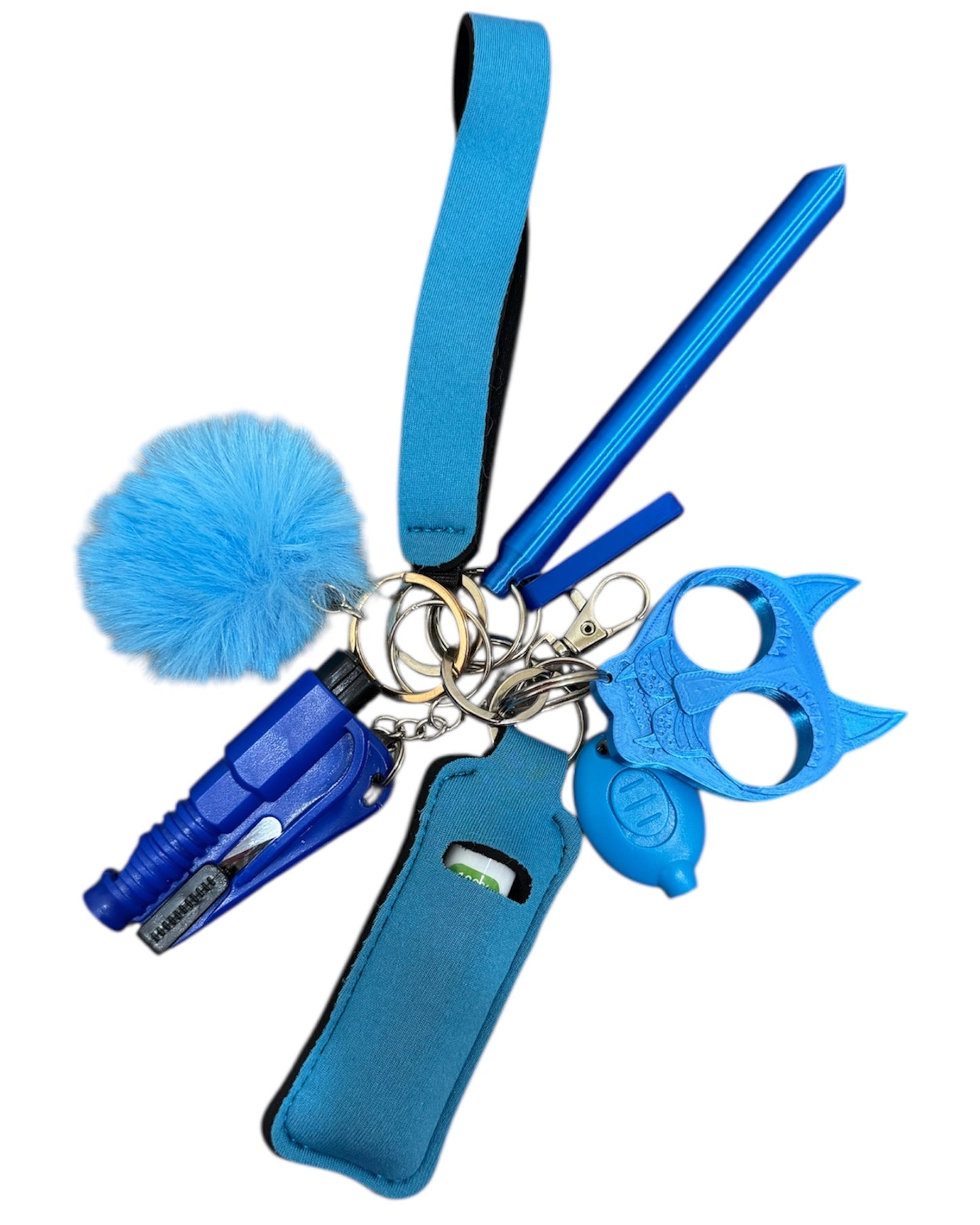 Mixed Blue Safety Keychain