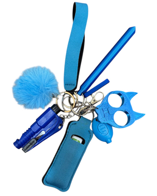 Mixed Blue Safety Keychain