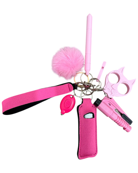 Mixed Pink Safety Keychain