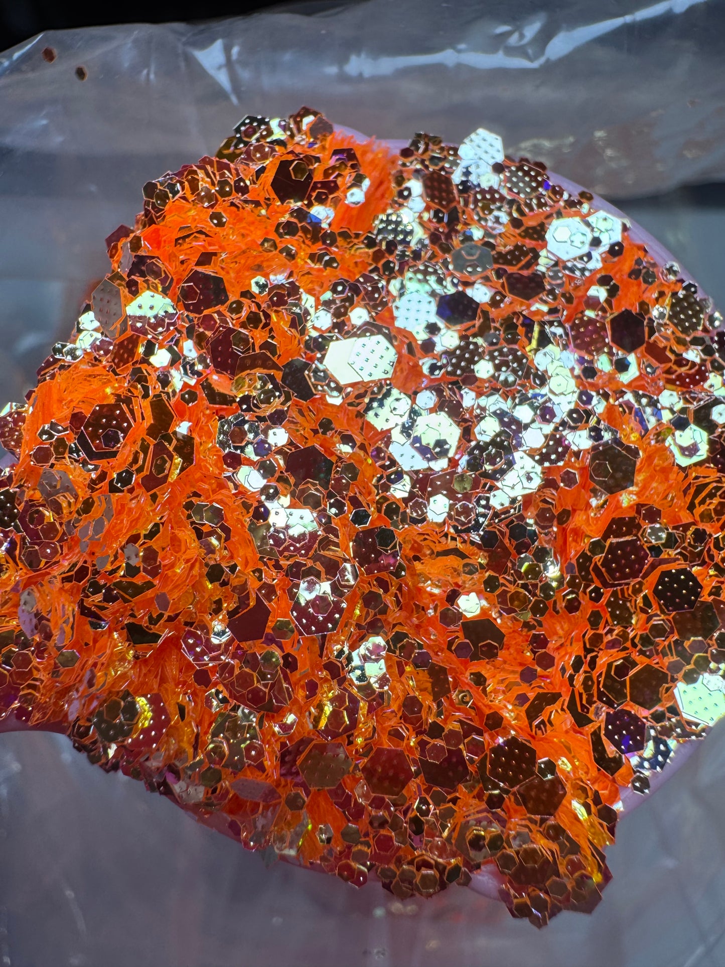 Orange is the New Black - Embossed Sequin Glitter Chunky