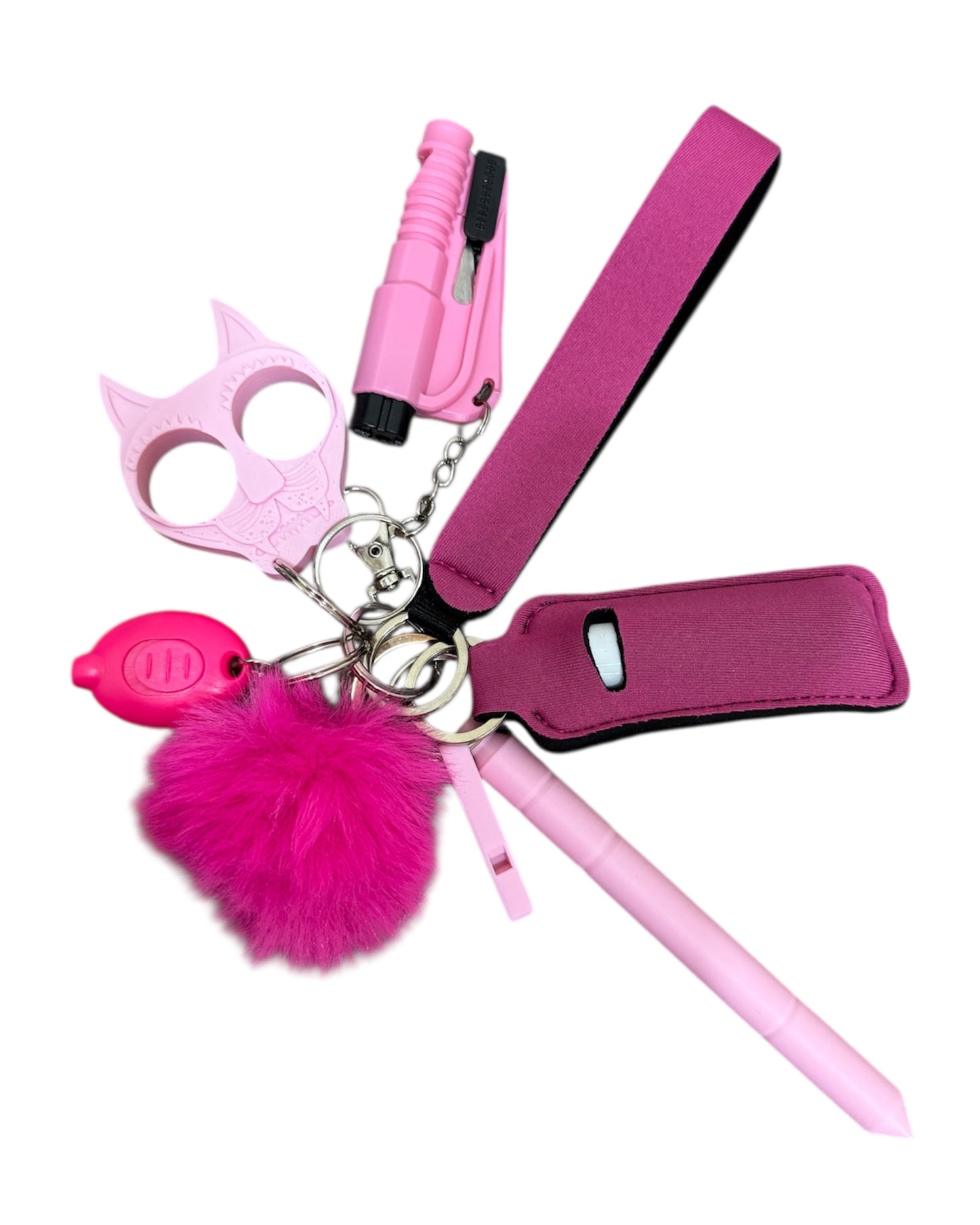 Mixed Pink Safety Keychain