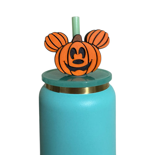 Pumpkin Mouse Head Straw Topper- Standard Straw