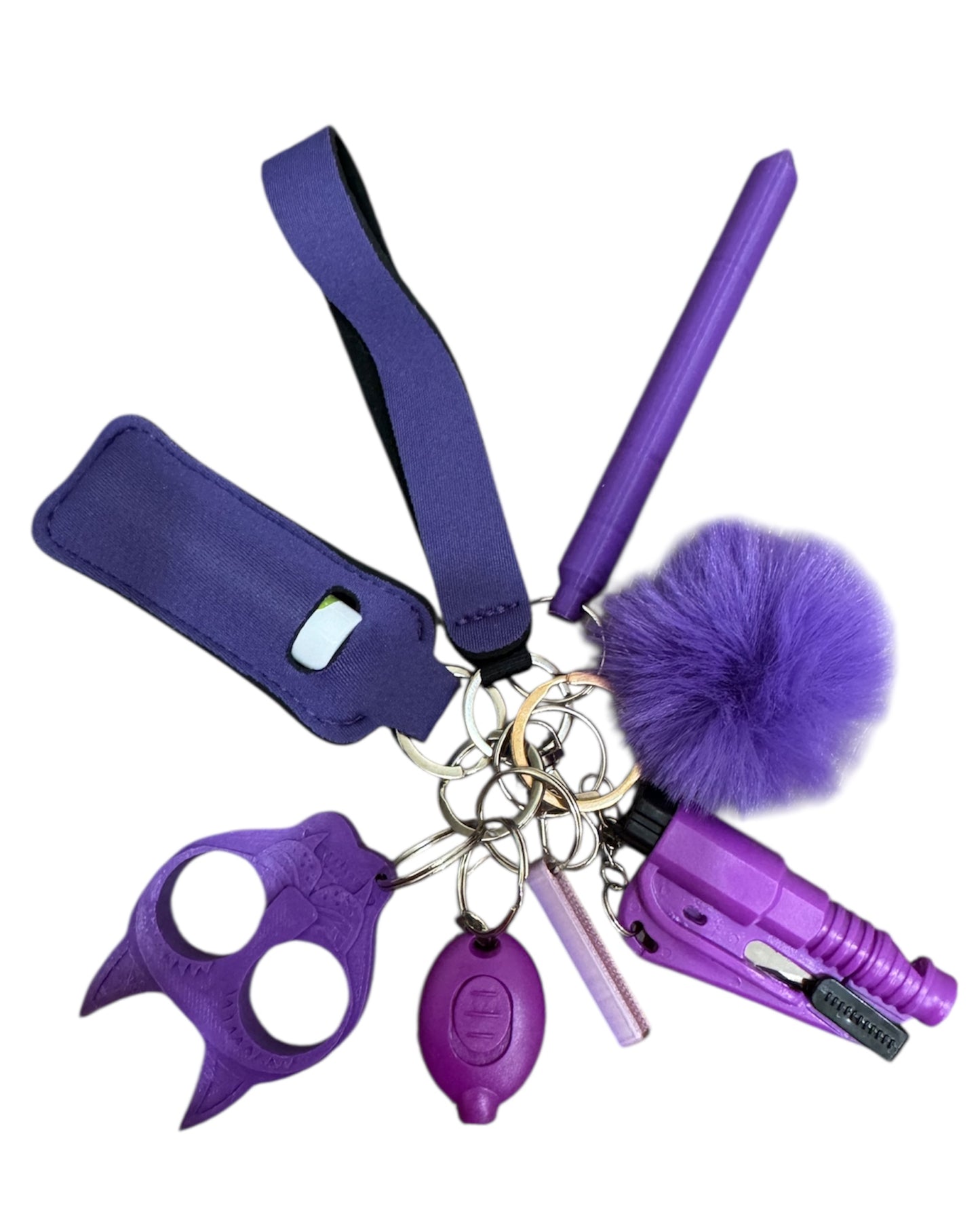 Dark Purple Safety Keychain