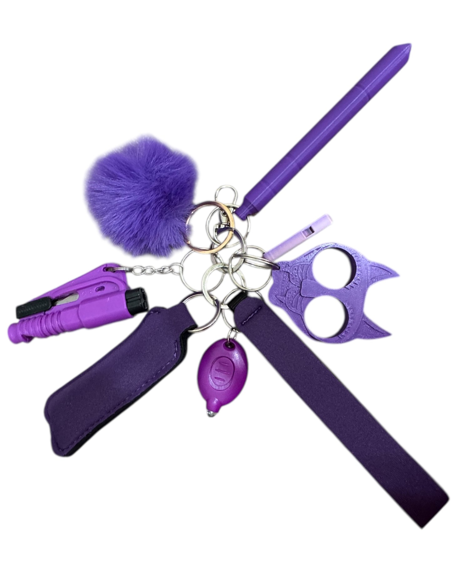 Dark Purple Safety Keychain