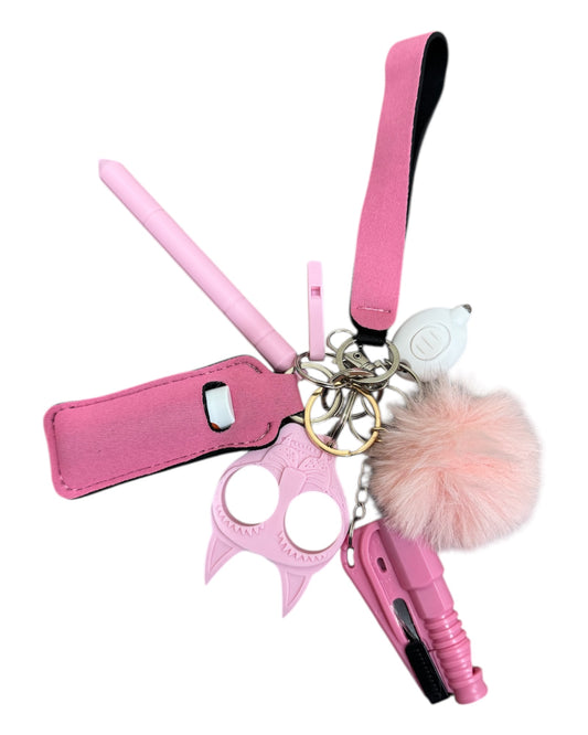 Mixed Pink Safety Keychain