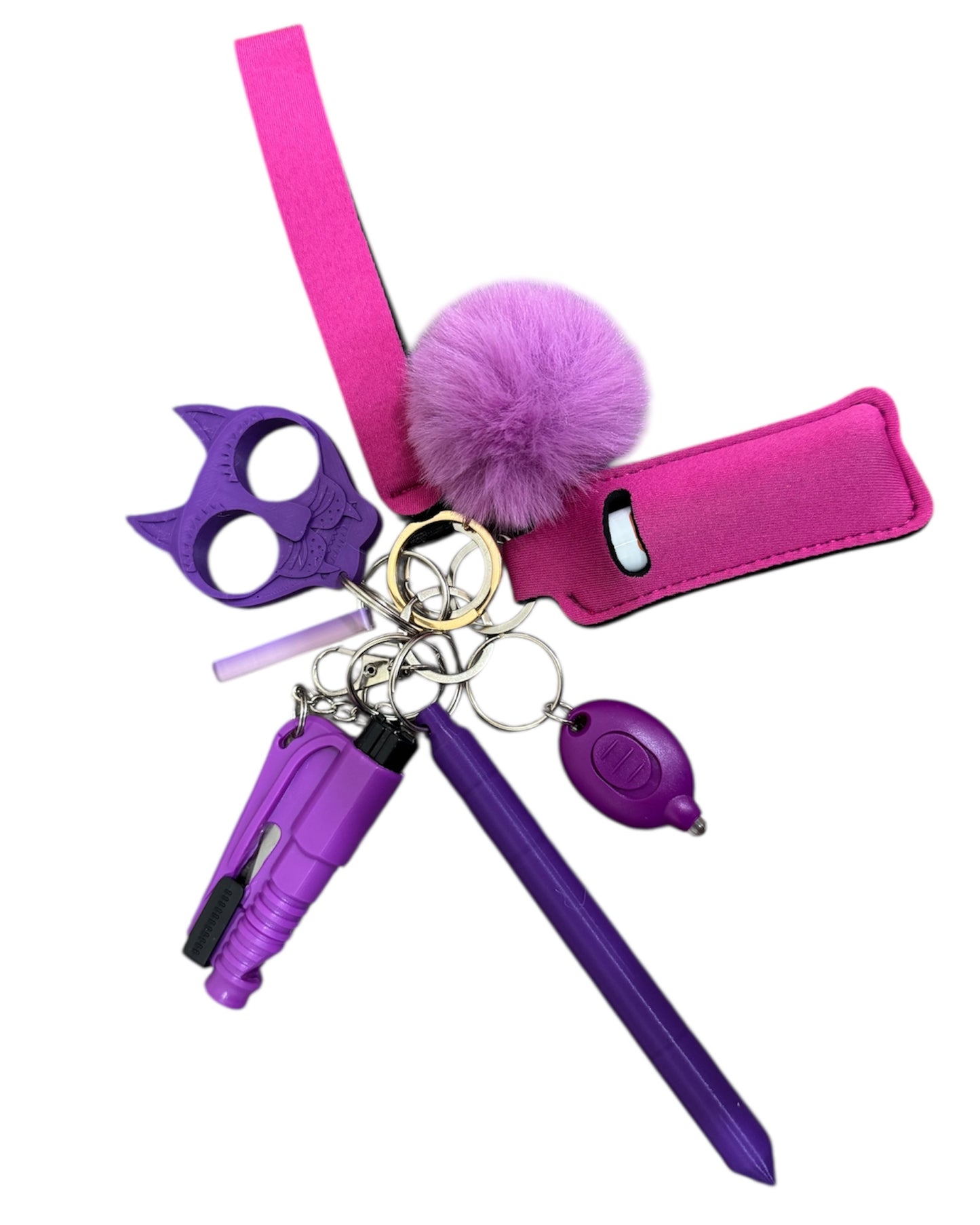 Purple/Pink Safety Keychain