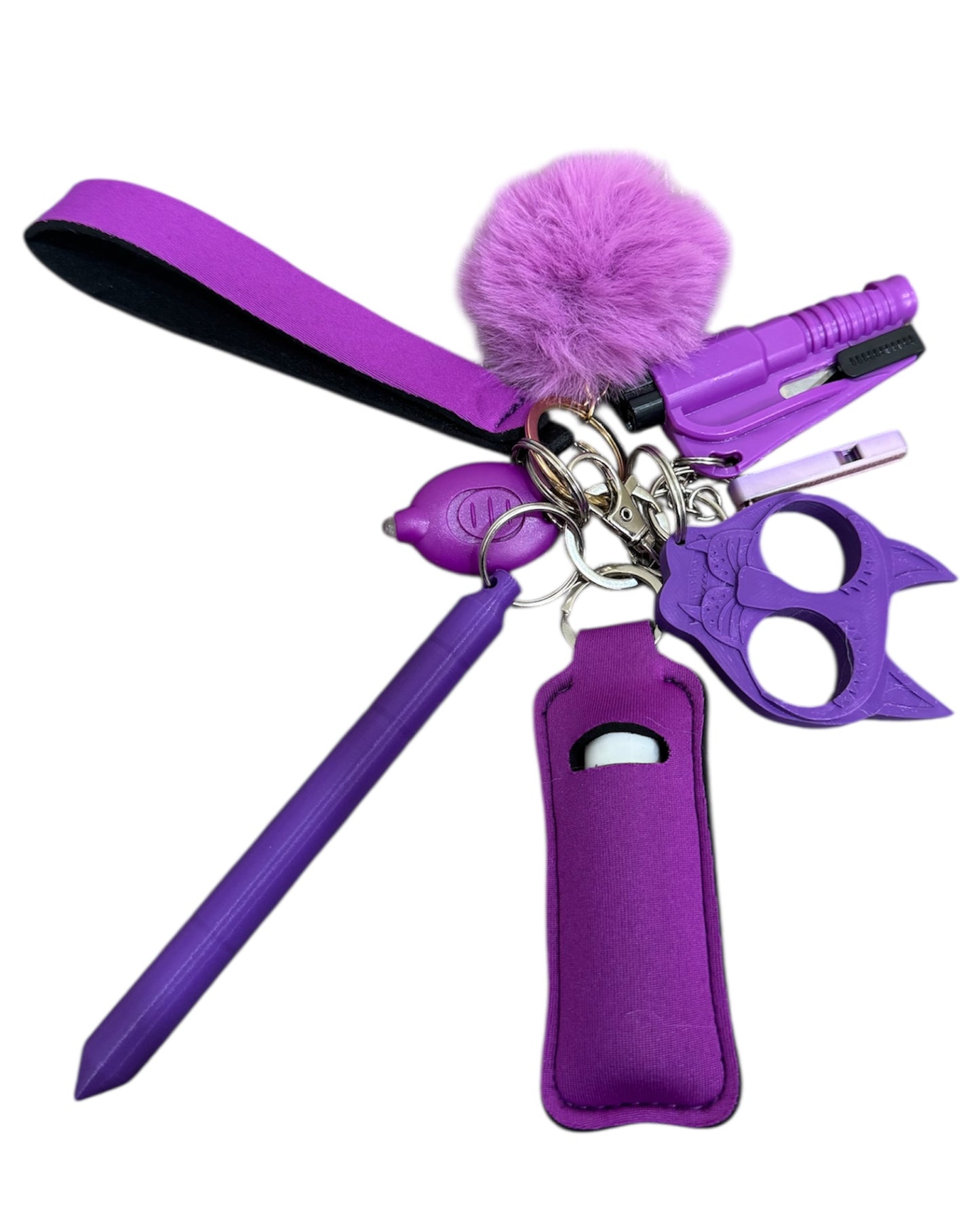 Mixed Purple Safety Keychain