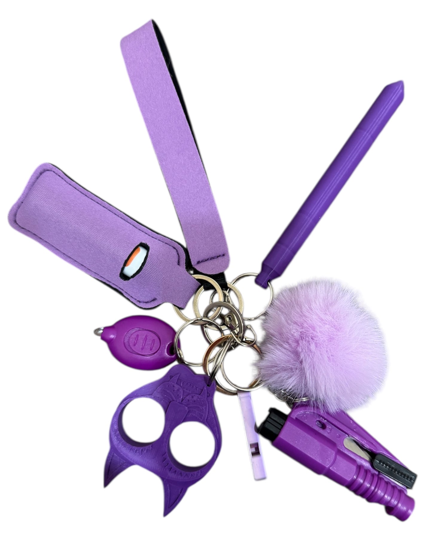 Mixed Purple Safety Keychain