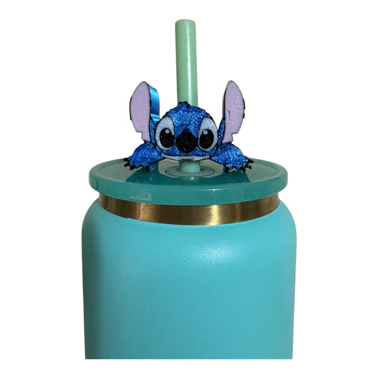 Blue Alien Straw Topper- Standard size straw